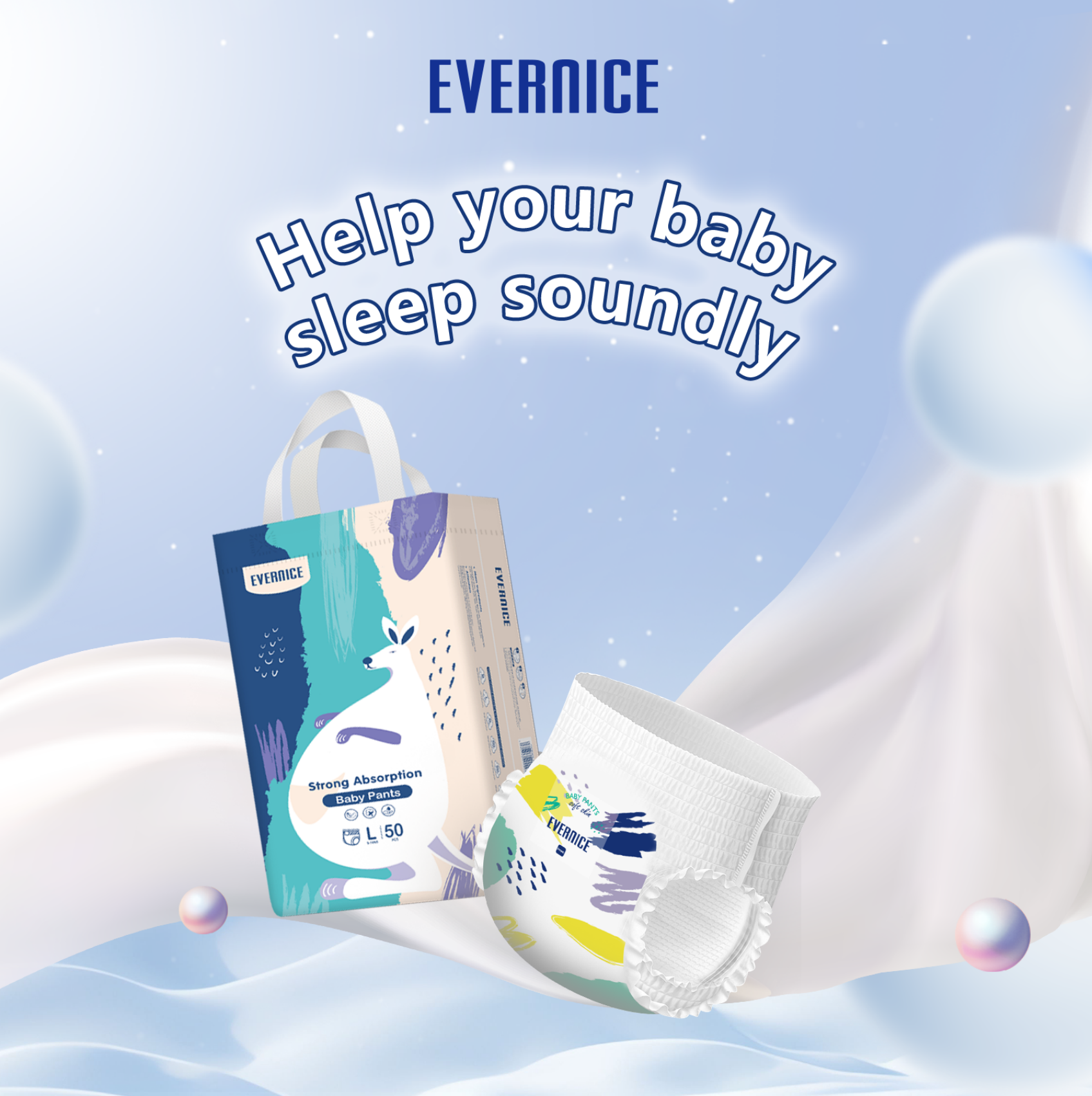 Ultra absorbierende über Nacht Babywindeln für tiefe Schlaf