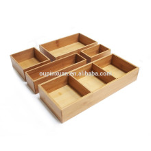 Bamboo Drawer Organizer Boxes bamboo desk organizer 5 pcs container