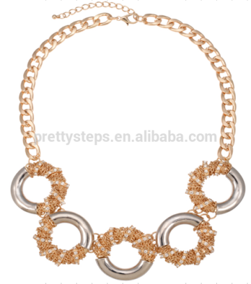 Pretty steps 2014 Nice quality wholesale irregularity shape fashion gold chain necklace