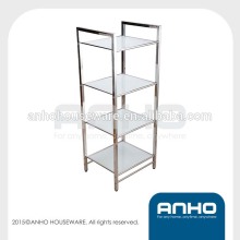 Stainless steel 4-tier rectangle glass storage rack
