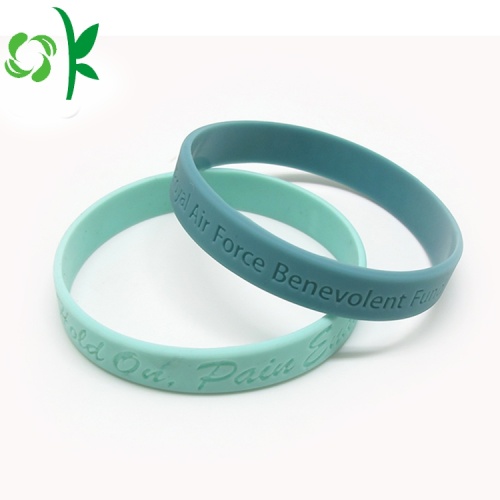 Single Colour Debossed Bangles Waterproof Silicone Wristbands