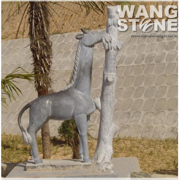 Stone Horse Sculpture Outdoor Playground Animal Sculpture