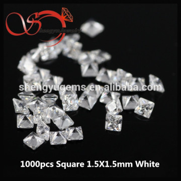 wholesale cubic zirconia european machine cut square shape white cubic zirconia