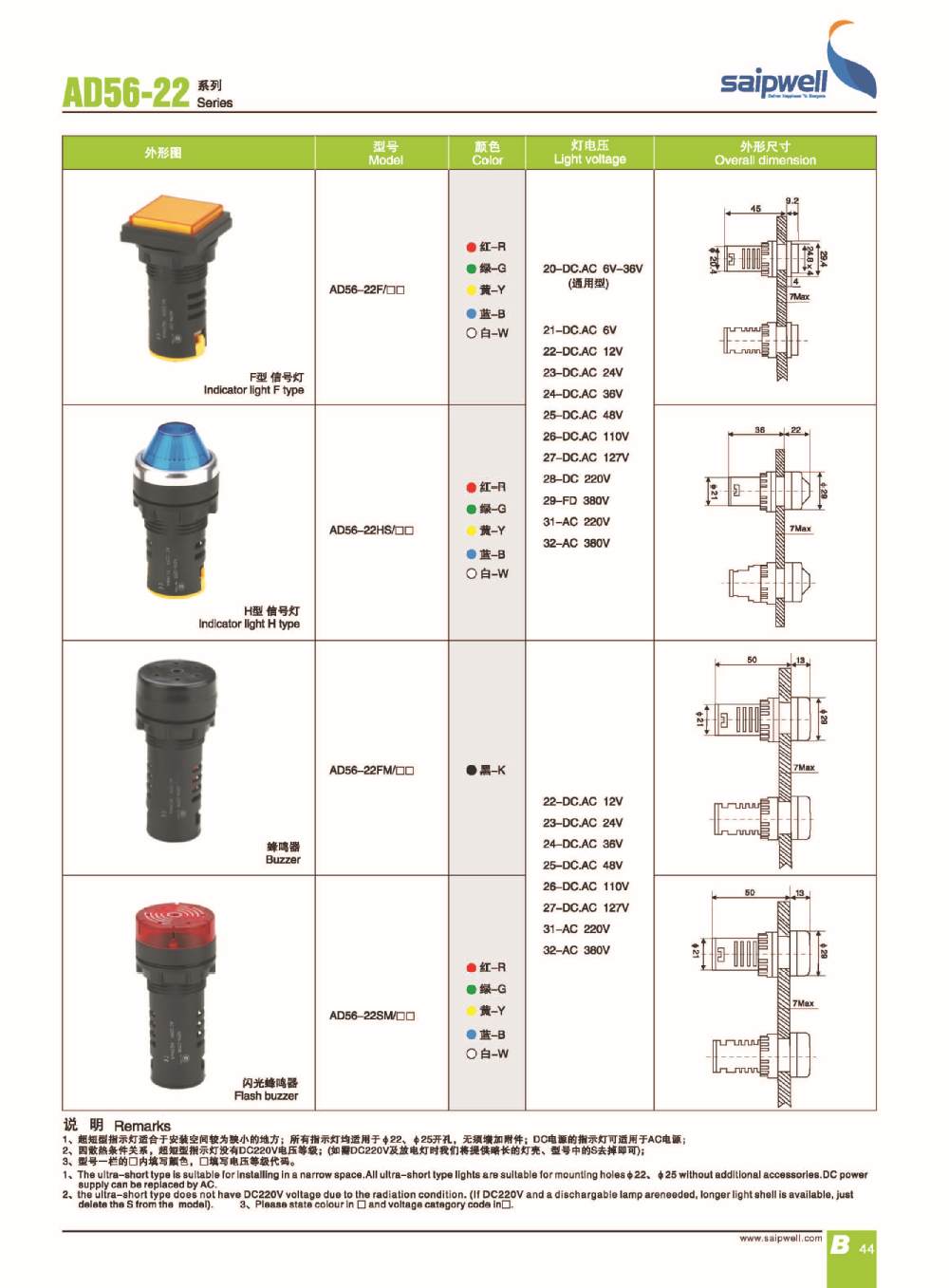 SAIP/SAIPWELL Gas Level Indicator China Manufacture Buzzer Ce Approved Led Flash Light