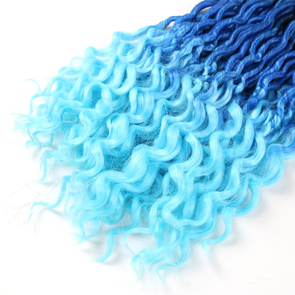 MYZYR 18inch 24roots Soft Crochet Braids Dread Bohemian Gypsy Locs Hair Extensions Braiding Ombre Faux Locs Curly ALL Colors
