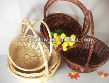 wicker basket with handles for fruit