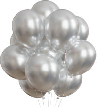 Silver metallic latex balloon
