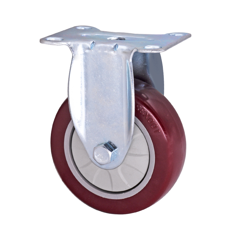 3 inch trung bình nhiệm vụ PVC (PU) Caster Wheel-Dark Red