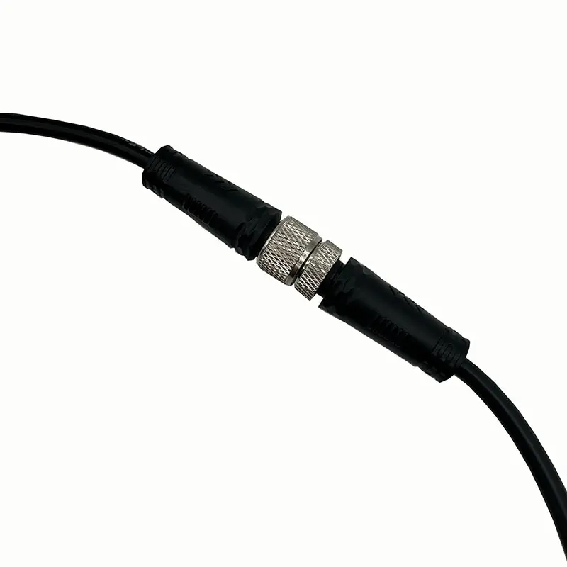 M12 3 Pin Aviation IP67 Waterproof Connector With Shield Cable