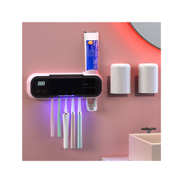 Uv uvc toothbrush sterilizer holder toothpaste dispenser wall toothbrush holder uv toothbrush sanitizer