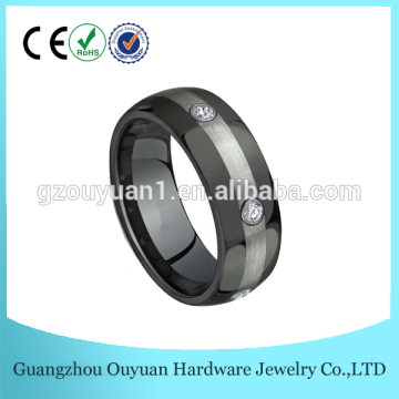 8MM Exquisite Black Tungsten Diamond Ring/Cz Diamond Ring/Latest Weeding Ring Designs