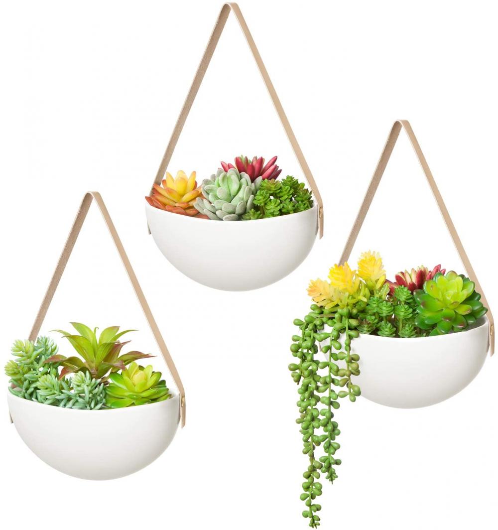 Keramische hangende plantenwandplanterset