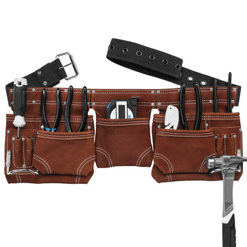 Custom Electrician Carpenter Occidental Pocket Leather Heavy Duty Waist Tool Pouch Bags for Men