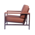 Strong Metal Frame Leather Armchair