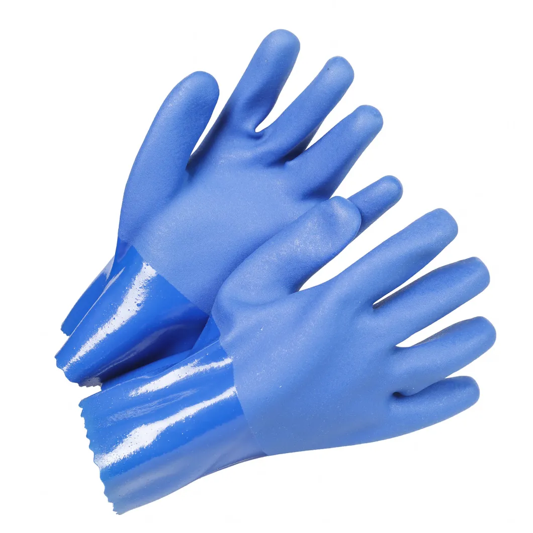 Wholesale Jersey Liner Sandy Finish PVC Gloves Chemical Gloves