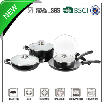 8pcs copper bottom stainless steel cookware set with induction bottom