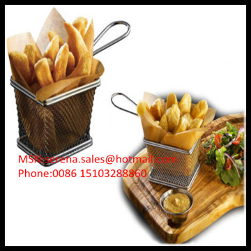stainless steel wire mesh kitchen frying basket