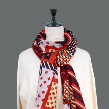 Wool Mixed Fashion Flower Spring Lady Scarf