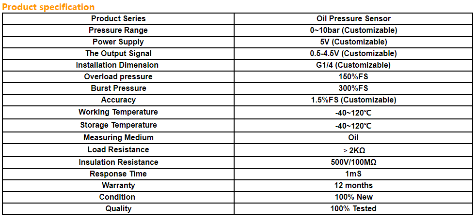 HM8500 Qlowshift oil pressure sensor