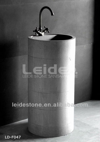 Andesite column pedestal sink freestanding pedestal basin