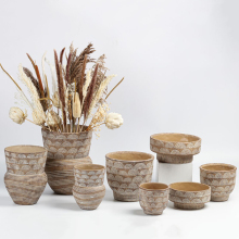 Wholesale Unique Pattern Design Outdoor Cement Flower Pots