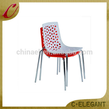 High quality plastic chairs with metal legs