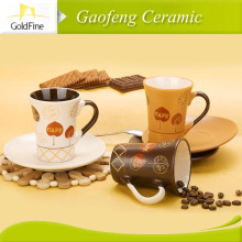 Ceramic decal stoneware coffee mug