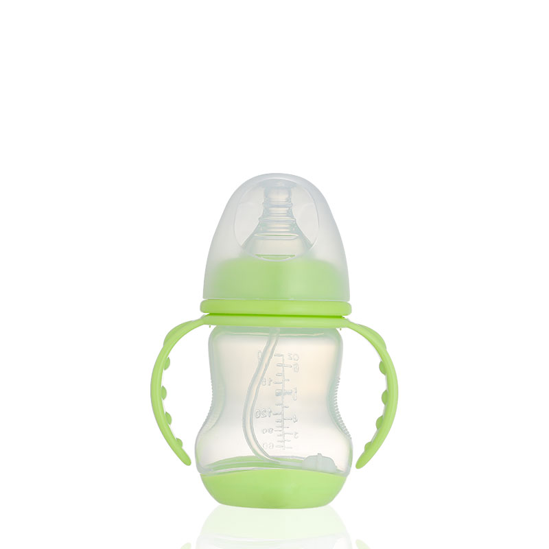 Wholesale feeding supplies plastic baby bottles wide neck baby feeding pp bottle with handle