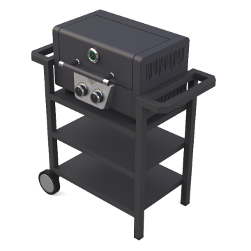 2 BBQ GRILL BURNER GAS BBQ با چرخ دستی قابل جابجایی