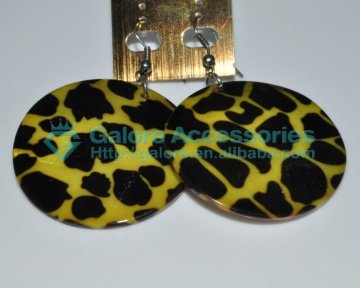 conch coconut shell chandelier earrings wiht custom print