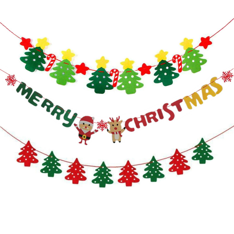 3M Christmas Banners Hanging Santa Claus Banner Snowman Elk Flag Xmas Trees Banners Decor 2021 Merry Christmas Navidad New Year