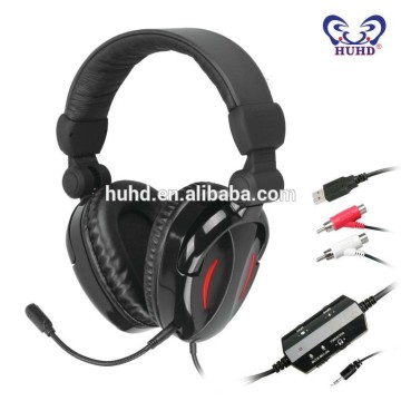 vibration gaming headphone ,headset with microphone,moving coil headset