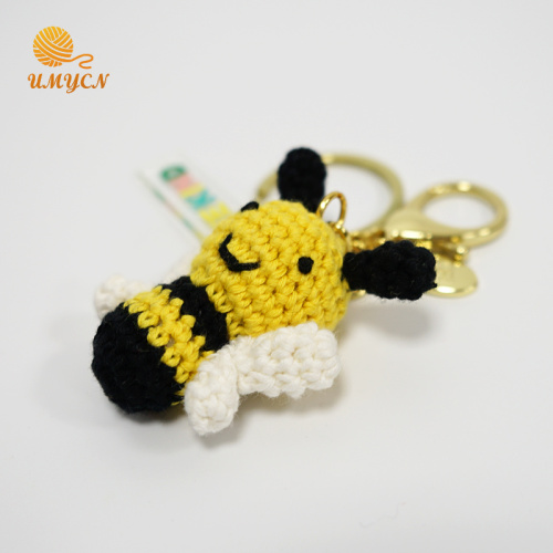 Accessoires de porte-clés en crochet belle abeille