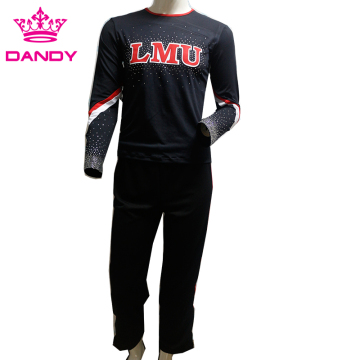 Black And Red Striped Boys Cheerleader Attire