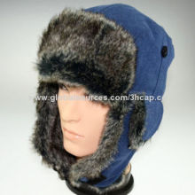 Men's Trapper Hat with Sunday Angora Yarns