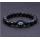 Argent Evil Eye Lava pierre 8MM perles rondes Bracelet