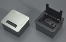 Desktop clamshell universal electric in desk power modules socket