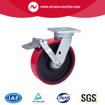 Heavy 8 Inch 800Kg Plate Brake TPU Caster