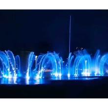 Musical water fountain light show