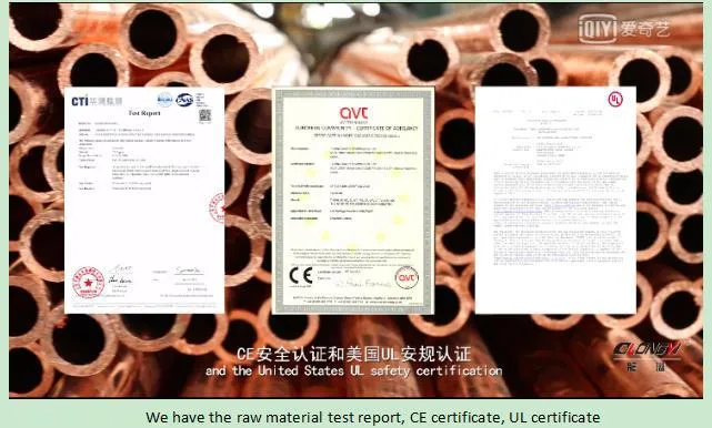 This section describes the certification of copper tube terminals