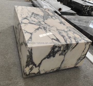 Calacatta Viola White Marble Plinth Table