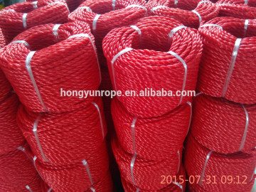 Red color PE Rope, PE twisted rope