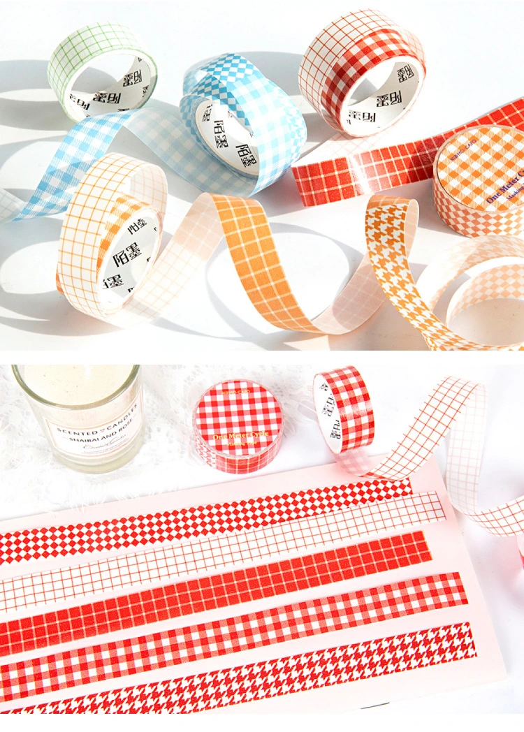 Plaid Basic Style Decoration Paper Tape