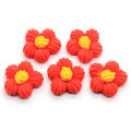 100 pz 20 / 27mm Red Rose Fiori Flatbacks Resina Girasole Cabochons Abbellimento Per Carta Scrapbooking Fiocco Capelli Centri Craft