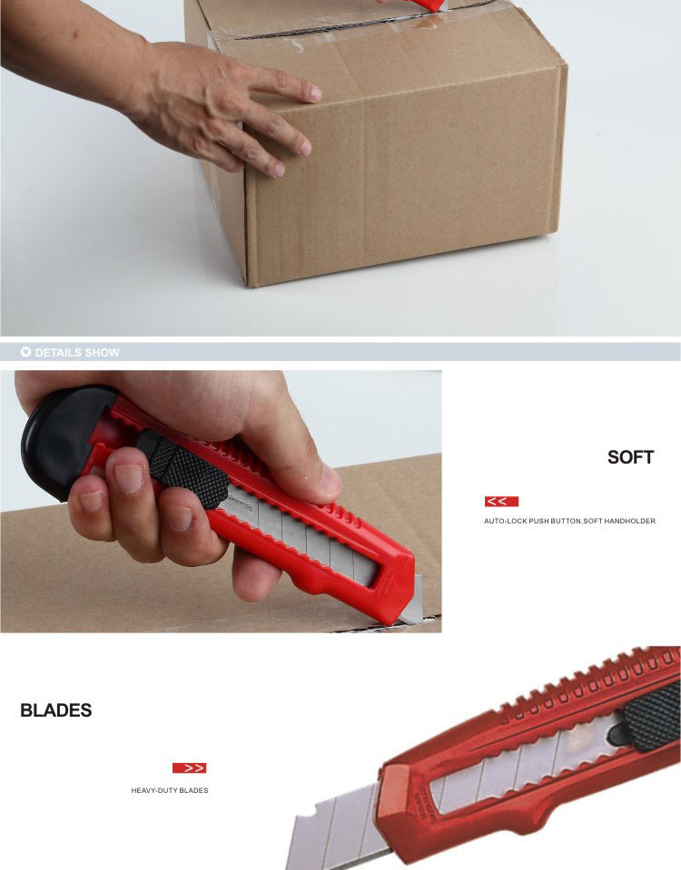 China Factory Economical and Durable 18mm Safety Lock Utility Knife