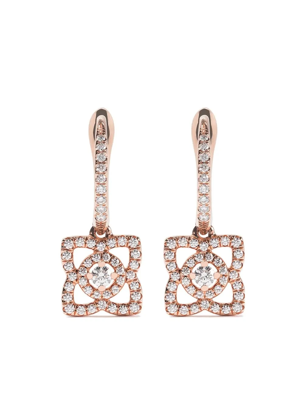 Fashion Rose Gold Crystal Dangle Earrings Jewelry