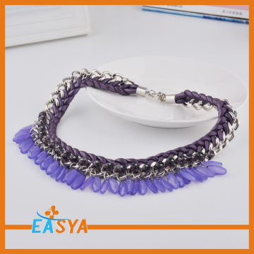 Acrylic Beads Necklace Weaved Wrap Chain Necklace