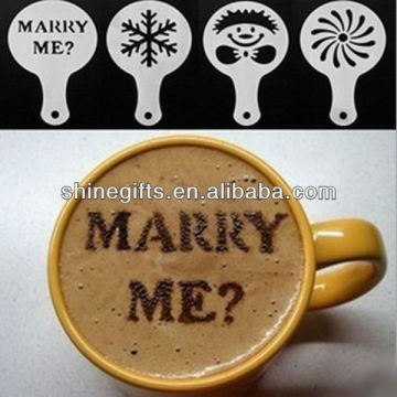 Fashionable cappuccino stencil set