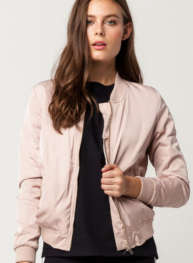 Matte Satin Womens Bomber Jacket