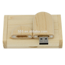 Eco-friendly wooden usb pendrive with wooden box, Round Wooden USB flash drive 1GB 2GB 4GB 8GB 16GB 32GB